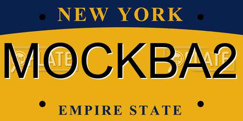 MOCKBA2 New York License Plate
