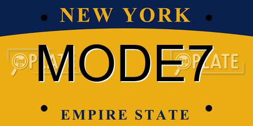 MODE7 New York License Plate