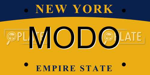 MODO New York License Plate
