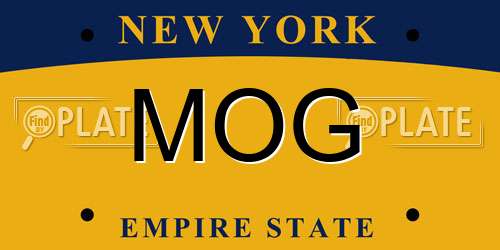 MOG New York License Plate