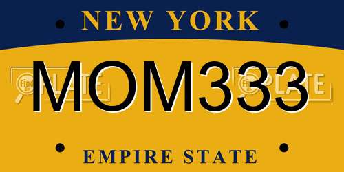 MOM333 New York License Plate