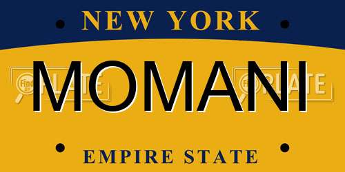 MOMANI New York License Plate