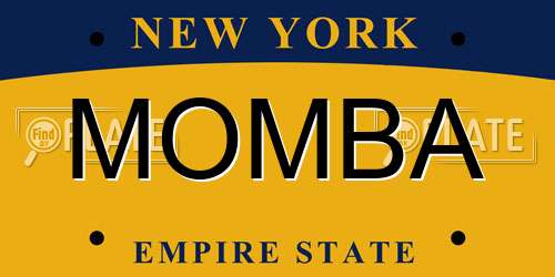 MOMBA New York License Plate