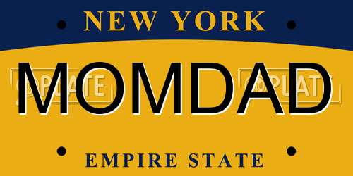 MOMDAD New York License Plate