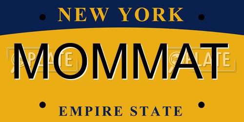 MOMMAT New York License Plate