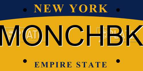 MONCHBK New York License Plate