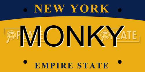 MONKY New York License Plate