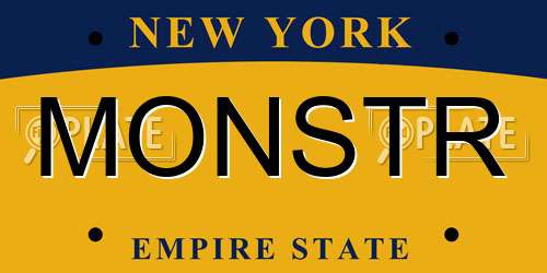 MONSTR New York License Plate