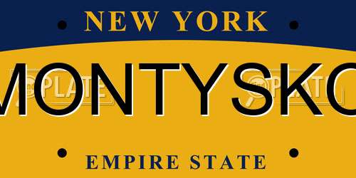 MONTYSKO New York License Plate