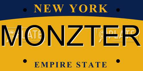 MONZTER New York License Plate