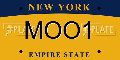 MOO1 New York License Plate