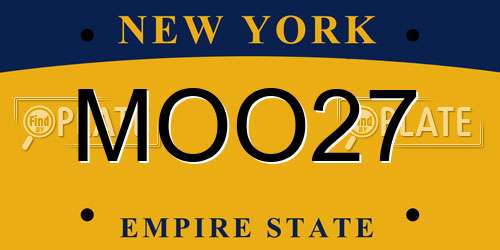MOO27 New York License Plate