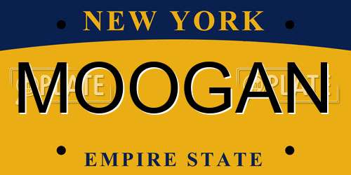MOOGAN New York License Plate