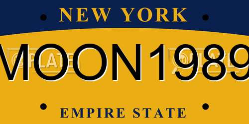 MOON1989 New York License Plate