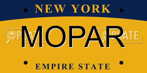MOPAR New York License Plate