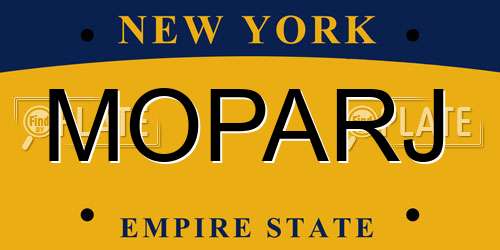 MOPARJ New York License Plate