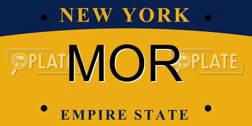 MOR New York License Plate