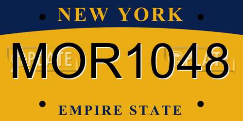 MOR1048 New York License Plate