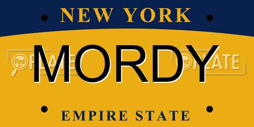 MORDY New York License Plate