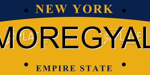 MOREGYAL New York License Plate
