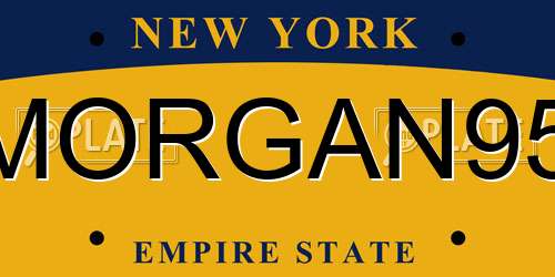 MORGAN95 New York License Plate