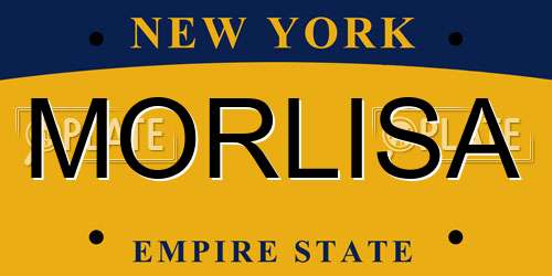 MORLISA New York License Plate