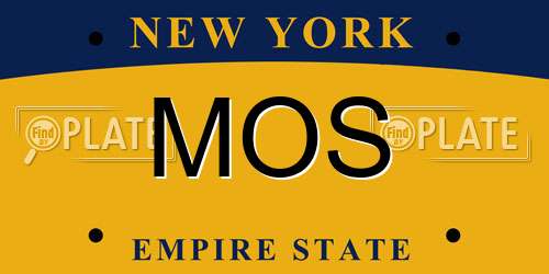 MOS New York License Plate