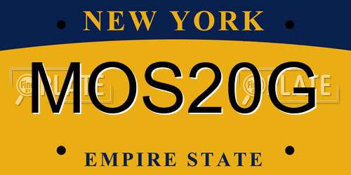 MOS20G New York License Plate