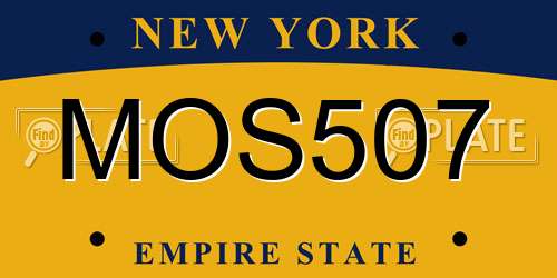 MOS507 New York License Plate
