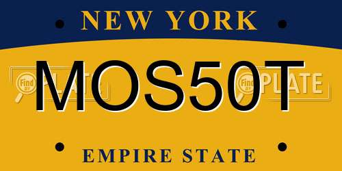MOS50T New York License Plate