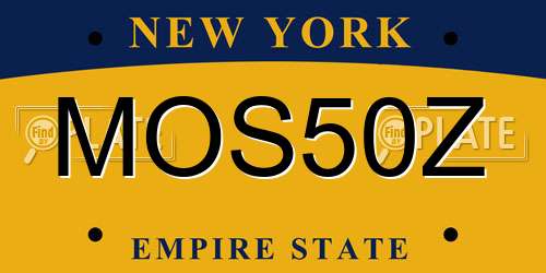 MOS50Z New York License Plate