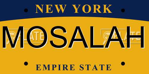 MOSALAH New York License Plate