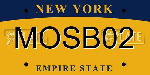 MOSB02 New York License Plate