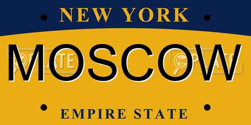MOSCOW New York License Plate