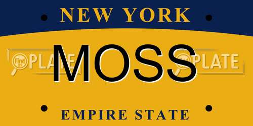 MOSS New York License Plate