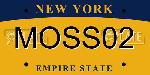 MOSS02 New York License Plate