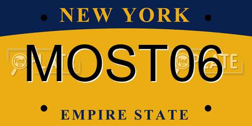 MOST06 New York License Plate