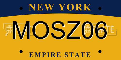 MOSZ06 New York License Plate