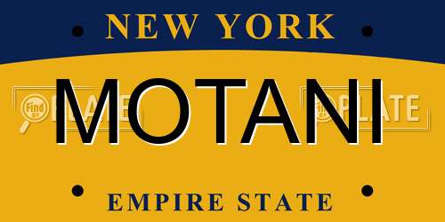 MOTANI New York License Plate