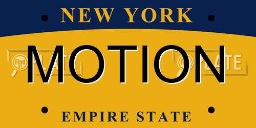 MOTION New York License Plate