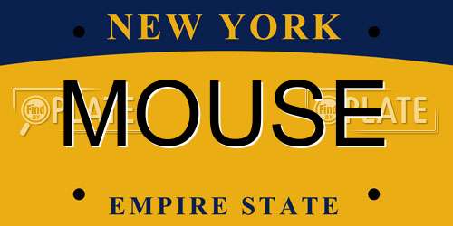 MOUSE New York License Plate