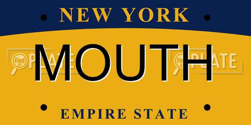 MOUTH New York License Plate