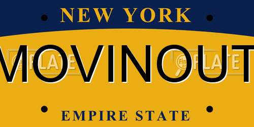 MOVINOUT New York License Plate