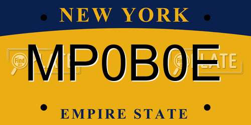MP0B0E New York License Plate