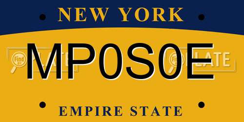MP0S0E New York License Plate