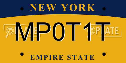 MP0T1T New York License Plate