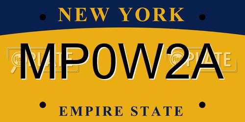MP0W2A New York License Plate