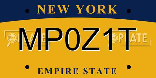 MP0Z1T New York License Plate