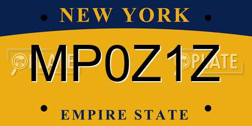 MP0Z1Z New York License Plate