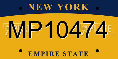 MP10474 New York License Plate